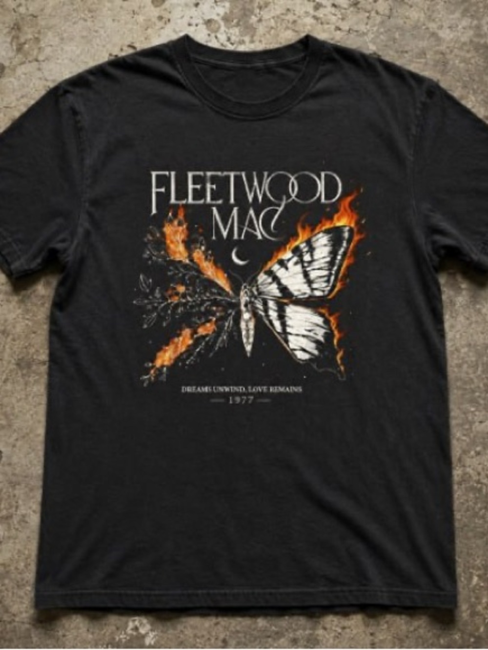 Butterfly Flame Black Graphic T-Shirt